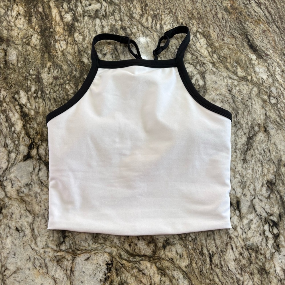 Abercrombie & Fitch White Tank Top with Black Trim